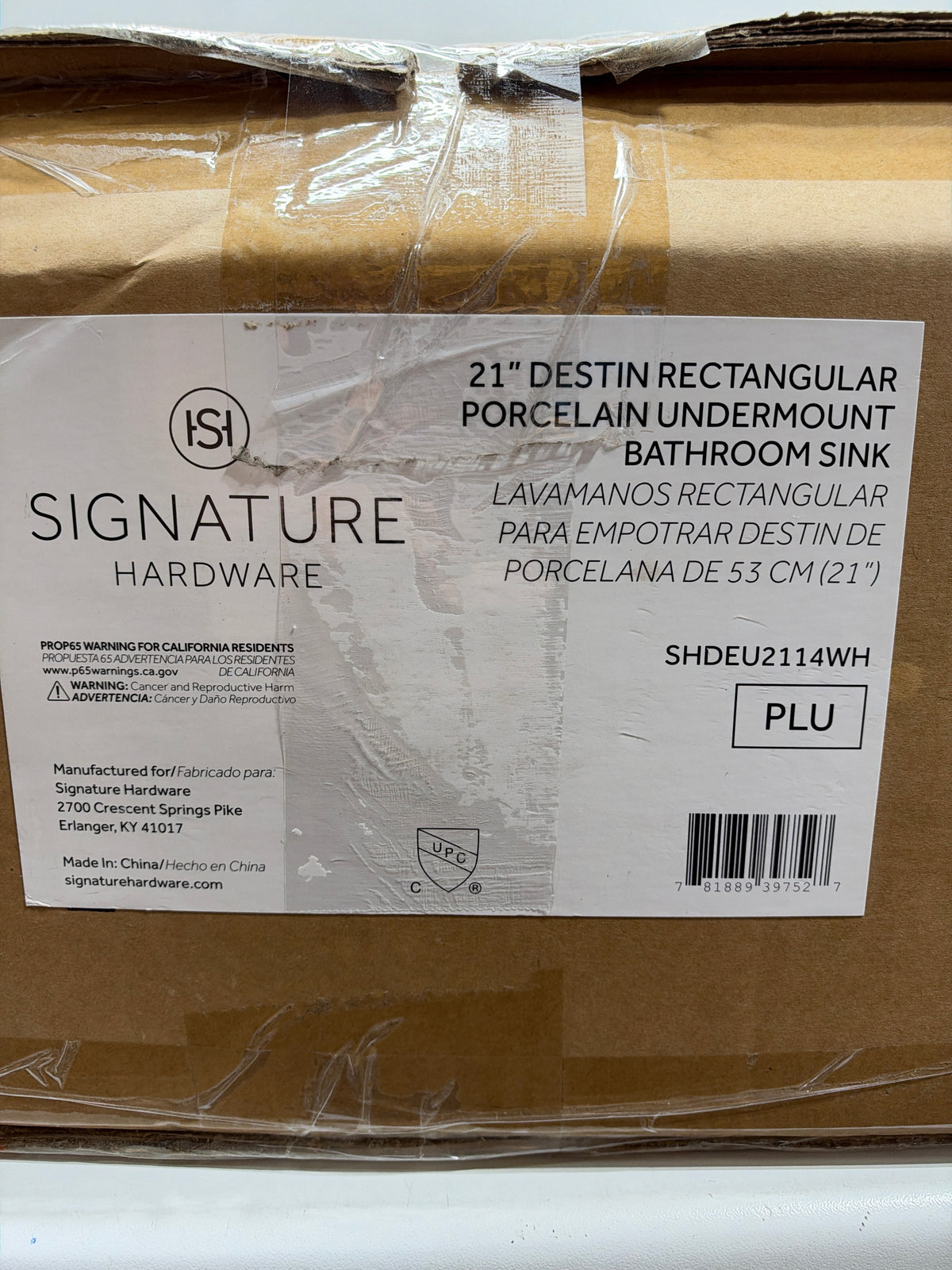 Signature Hardware 950500 Destin 23" Rectangular Porcelain Undermount Bathroom Sink with Overflow White