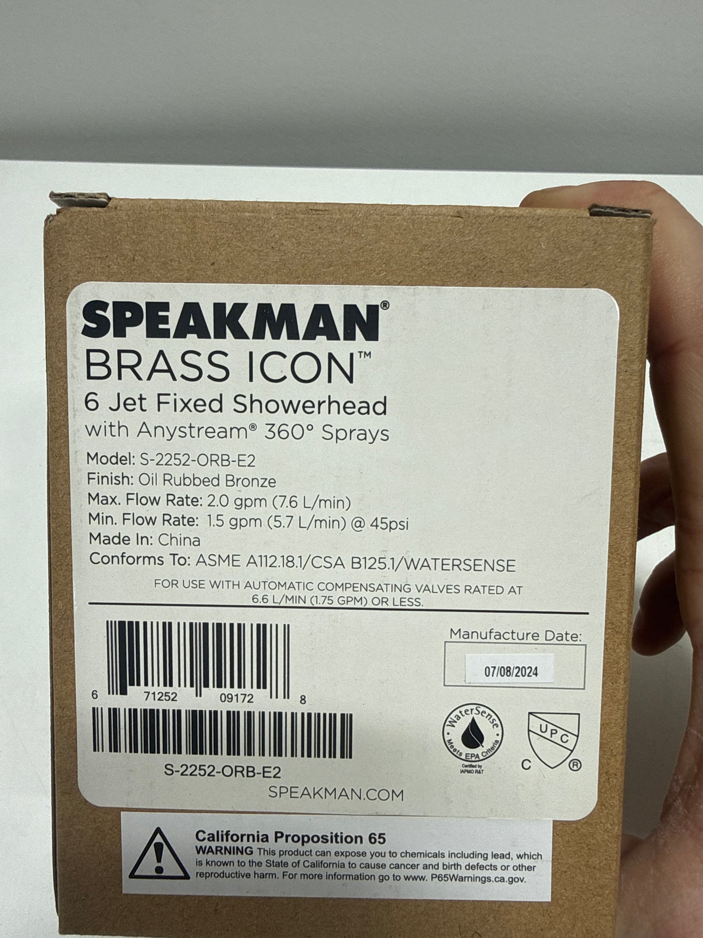 Speakman Icon 2.0 GPM Multi-Function Signature Brass Shower Head Oil-Rubbed Bronze - *Plumbing