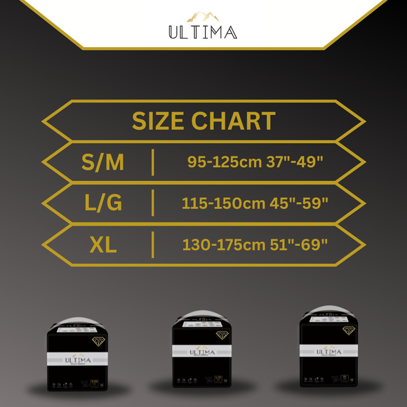 S/M Ultima Adult Disposable Breifs/Diapers +12 hour absorbency for overnight use Small/Medium