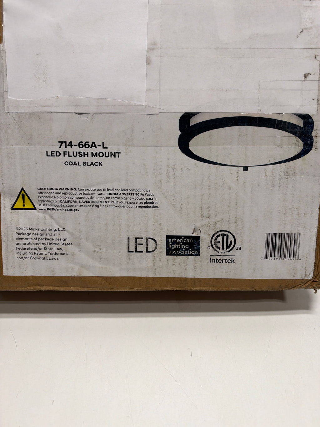 Minka Lavery 714 Vantage 14" Wide Round LED Flush Mount Ceiling Fixture Coal