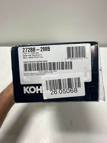 Kohler 27288-2MB Elate® 12" Towel bar, Vibrant Brushed Moderne Brass