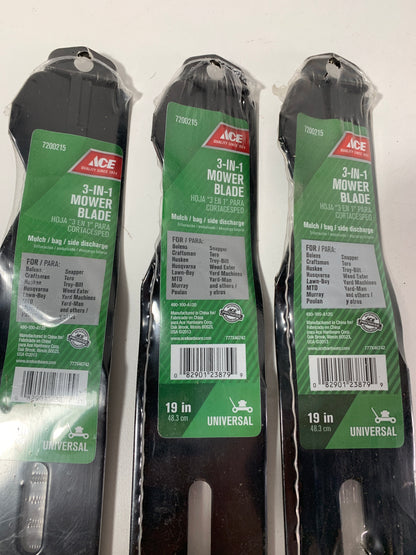 3 Ace 19 in. 3-in-1 Mower Blade for Walk-Behind Mowers