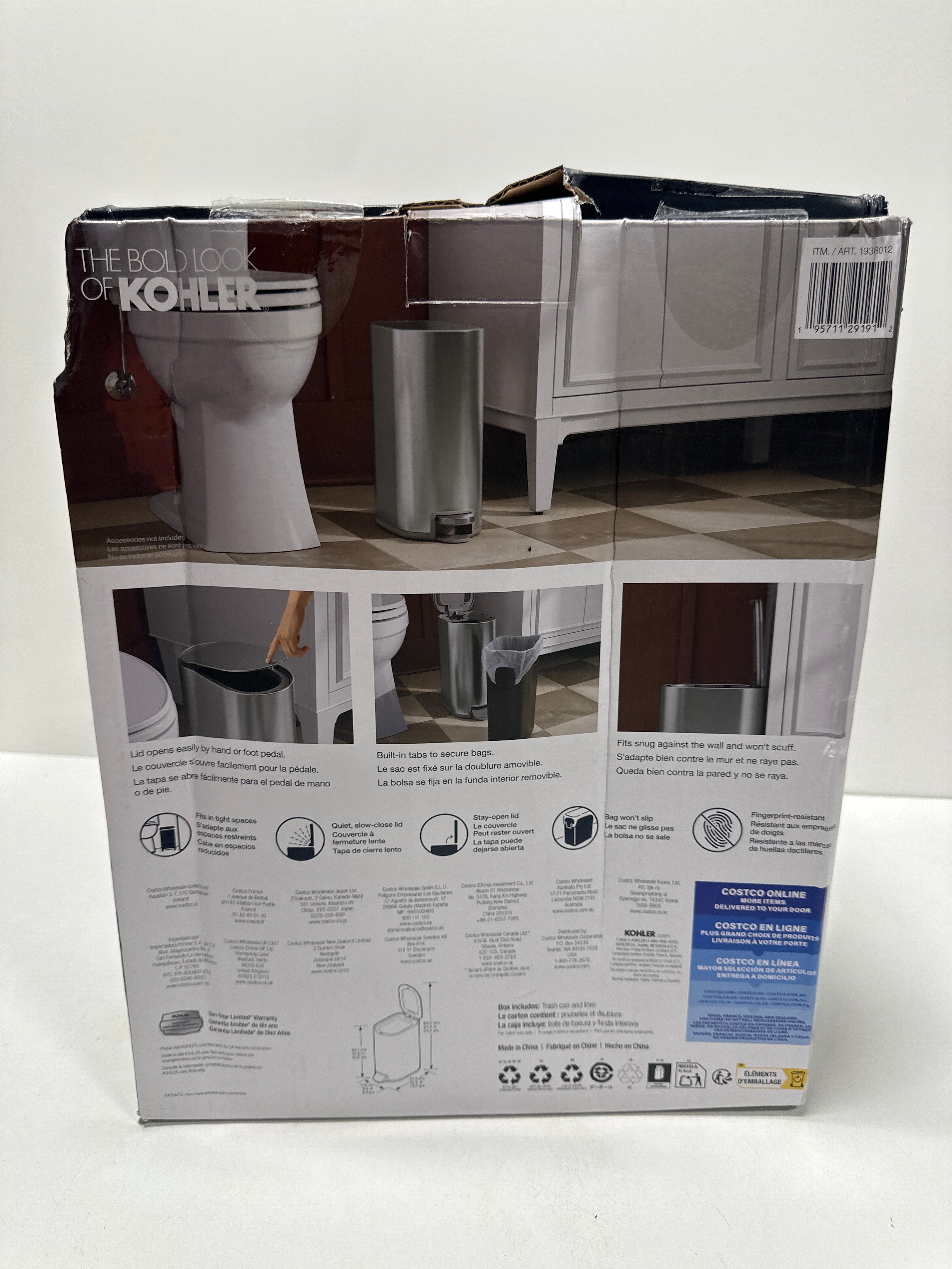 Dent Kohler 8L Step Trash Can