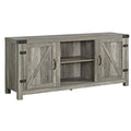 58 Barn Door TV Stand with Side Doors in Grey Wash - Walker Edison - *Furniture & Organization