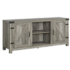 58 Barn Door TV Stand with Side Doors in Grey Wash - Walker Edison - *Furniture & Organization