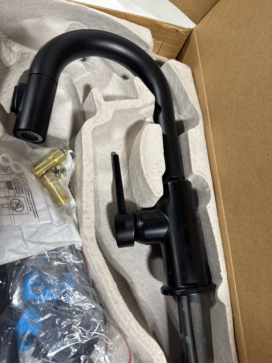 Used Trinsic Single-Handle Pull-Down Sprayer Bar Faucet Featuring Touch2O Technology in Matte Black