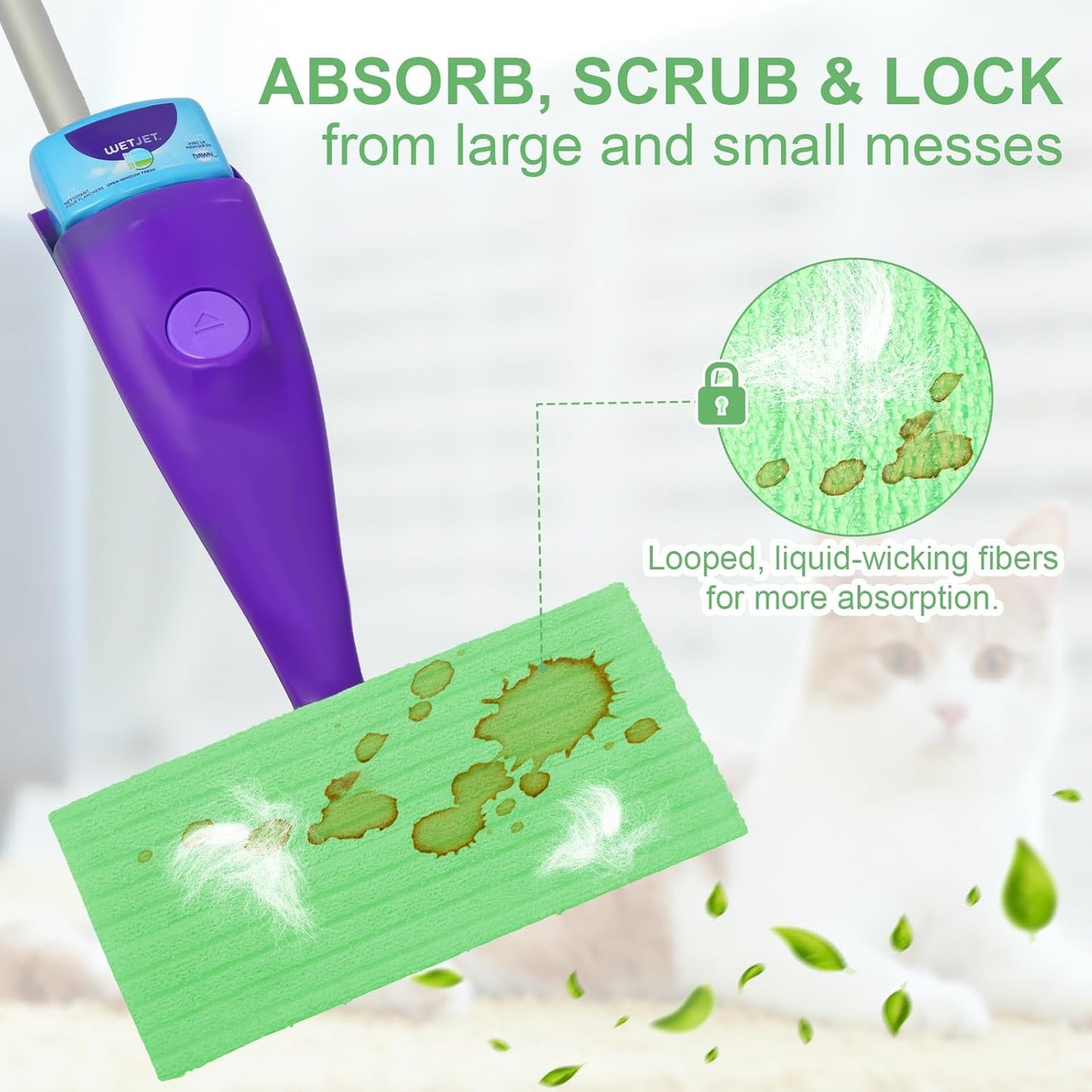 20 Pack Microfiber Mop Refill Pad Compatible with Swiffer WetJet Mop for Floor Cleaning, Semi-Disposable Replacement Mop Pads Machine Washable