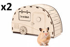 2 x CypherX Wooden Hamster Hideout Hamster Toys Small Animals Cage Accessories for Hammie and Other Small Pets - *Pets