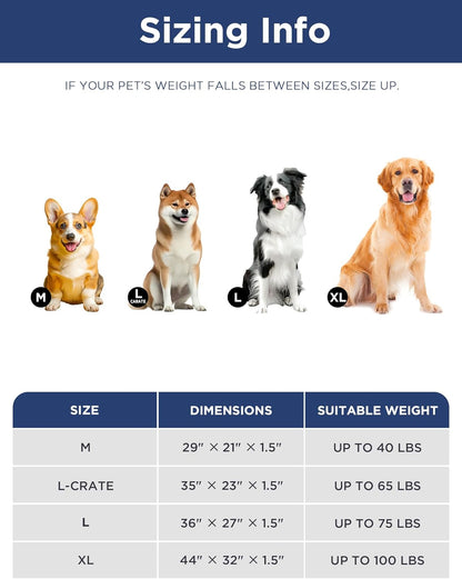 MASSFU Dog Beds Crate Pad for Medium Small Dogs, Reversible & Washable Non-Slip Kennel Pet Mat, Soft Fleece and High Density Foam Cat Bed for Indoor & Outdoor Use, 29" x 21", Gray