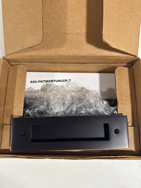 Emtek Narrow Modern Rectangular 7-1/4" Tall Inactive Dummy Pocket Door Pull Model: 2156US10B