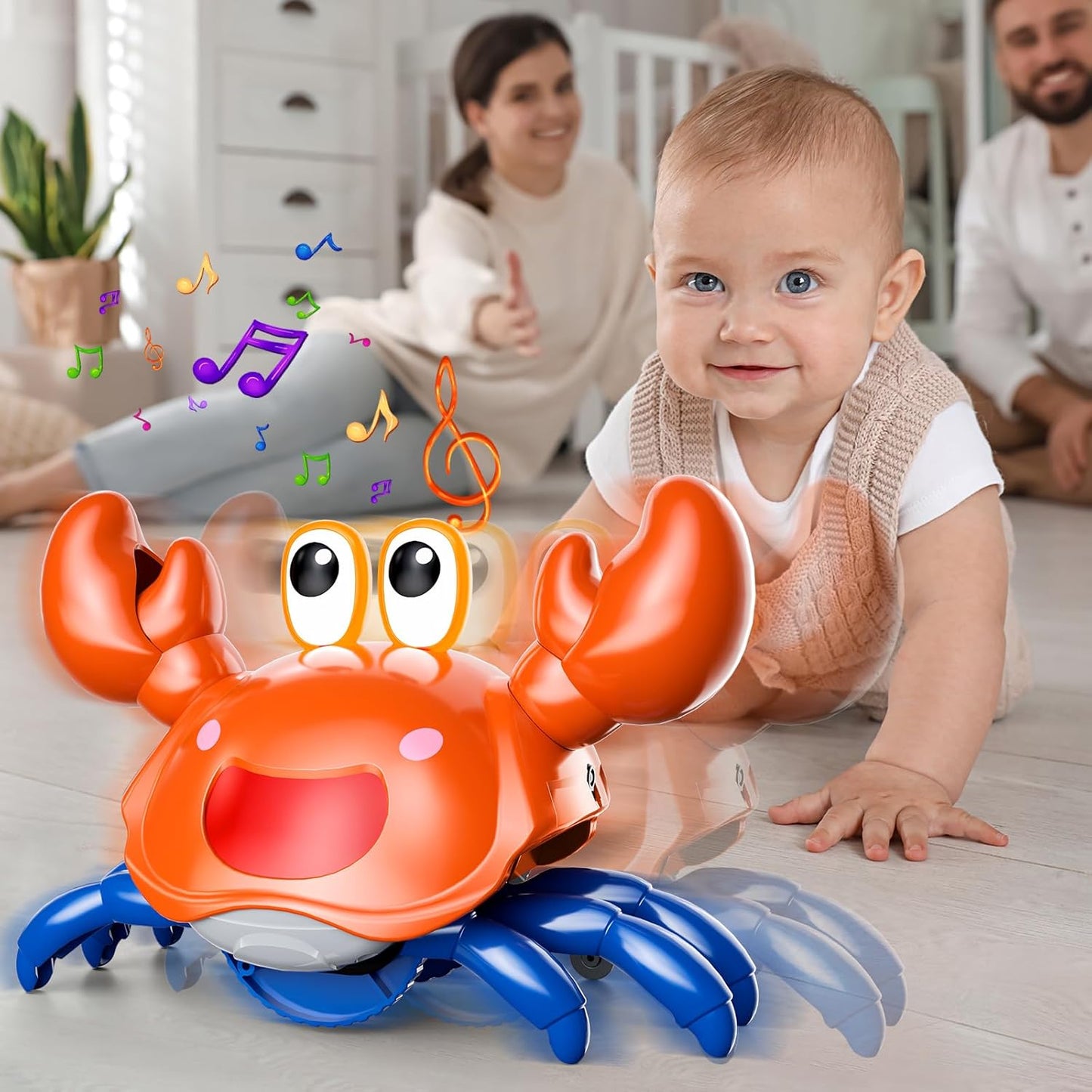Crawling Crab Baby Toy, Infant Tummy Time Walking Dancing Moving Crab Toys for Babies, Toddler Birthday Gifts