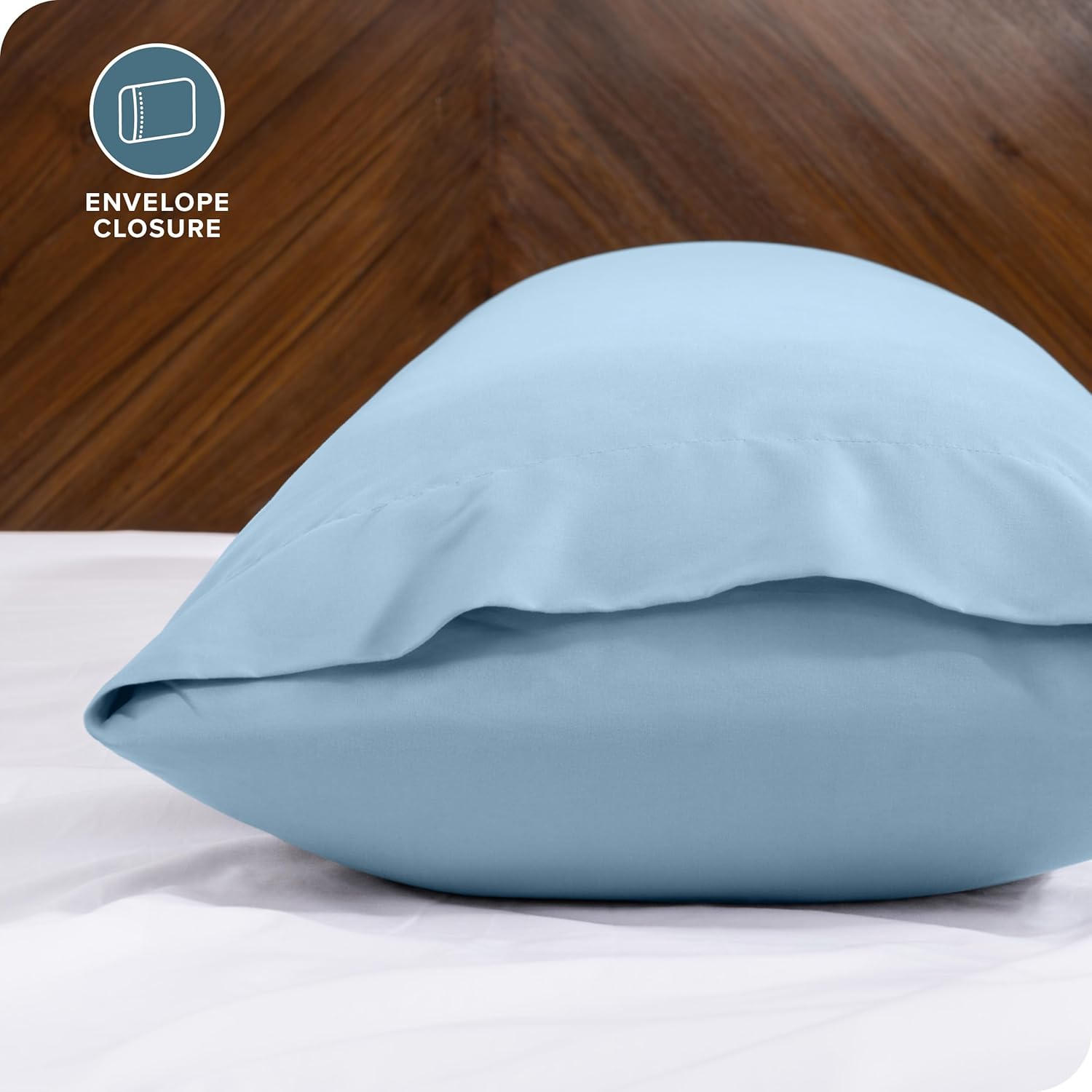 Bare Home Microfiber Envelope Pillowcases - Light Blue