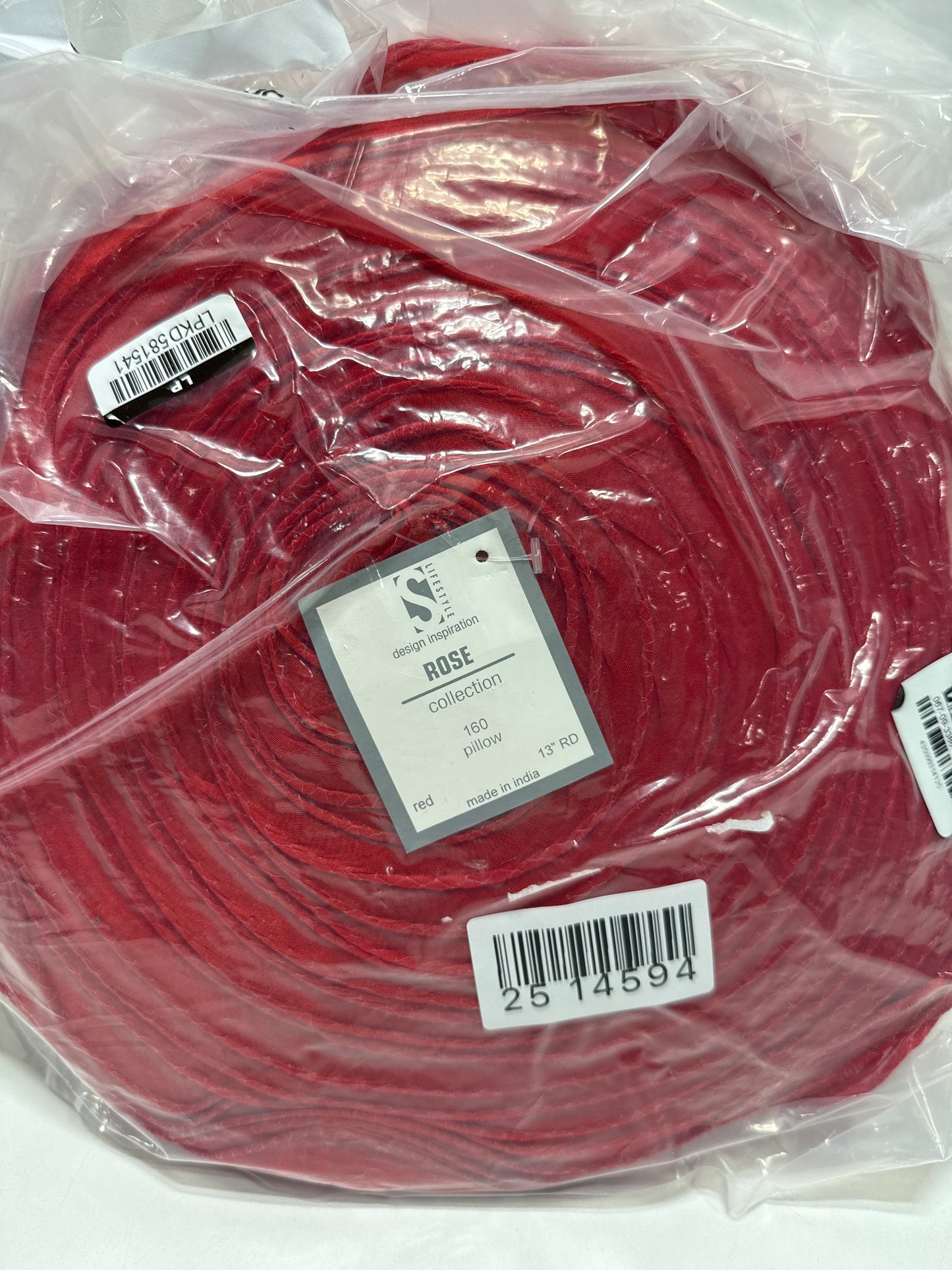 13’’x13’’ Rose Design Poly Filled Square Throw Pillow Red - Saro Lifestyle: Floral Decorative Cushion Indoor