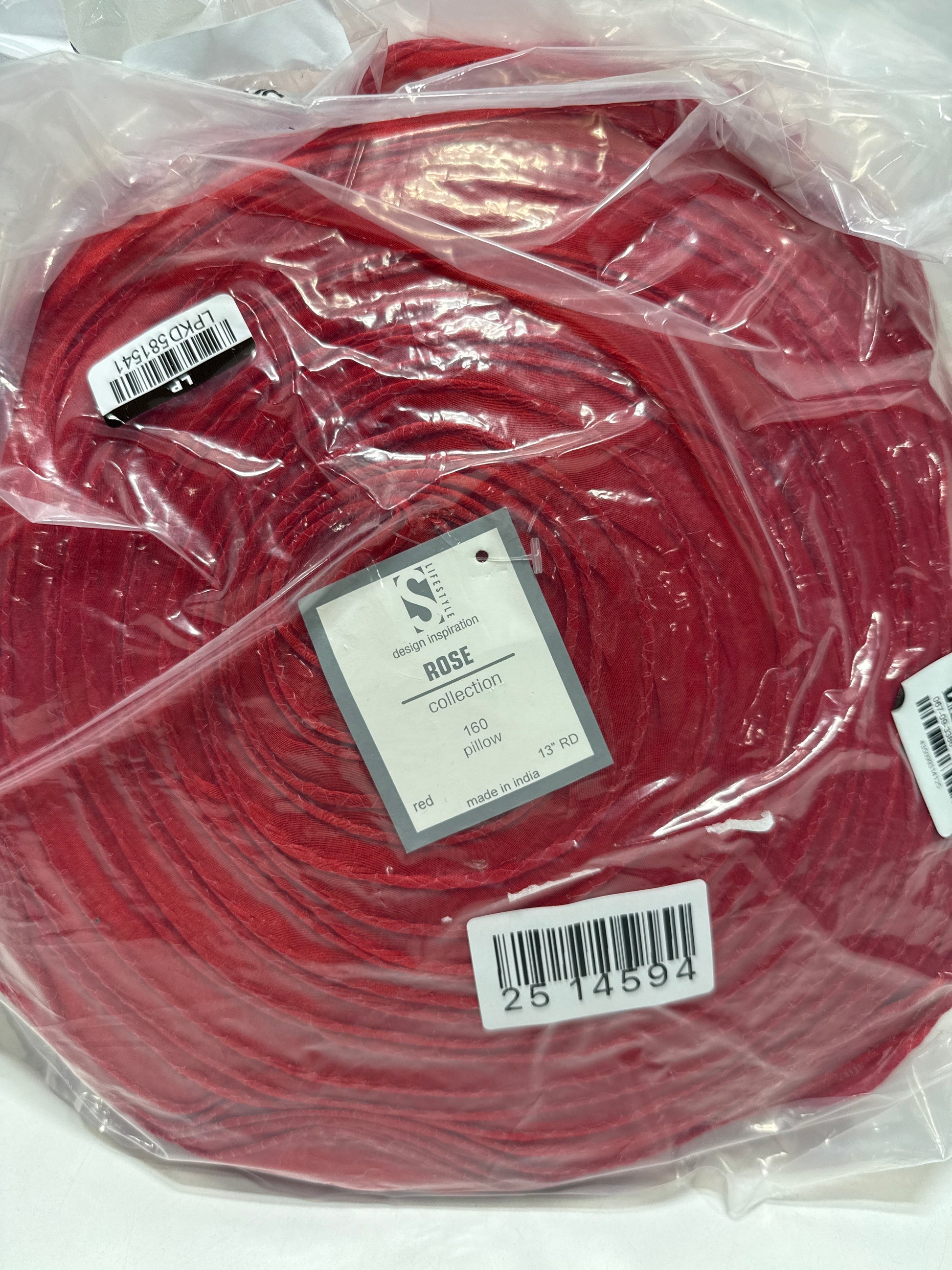 13’’x13’’ Rose Design Poly Filled Square Throw Pillow Red - Saro Lifestyle: Floral Decorative Cushion Indoor