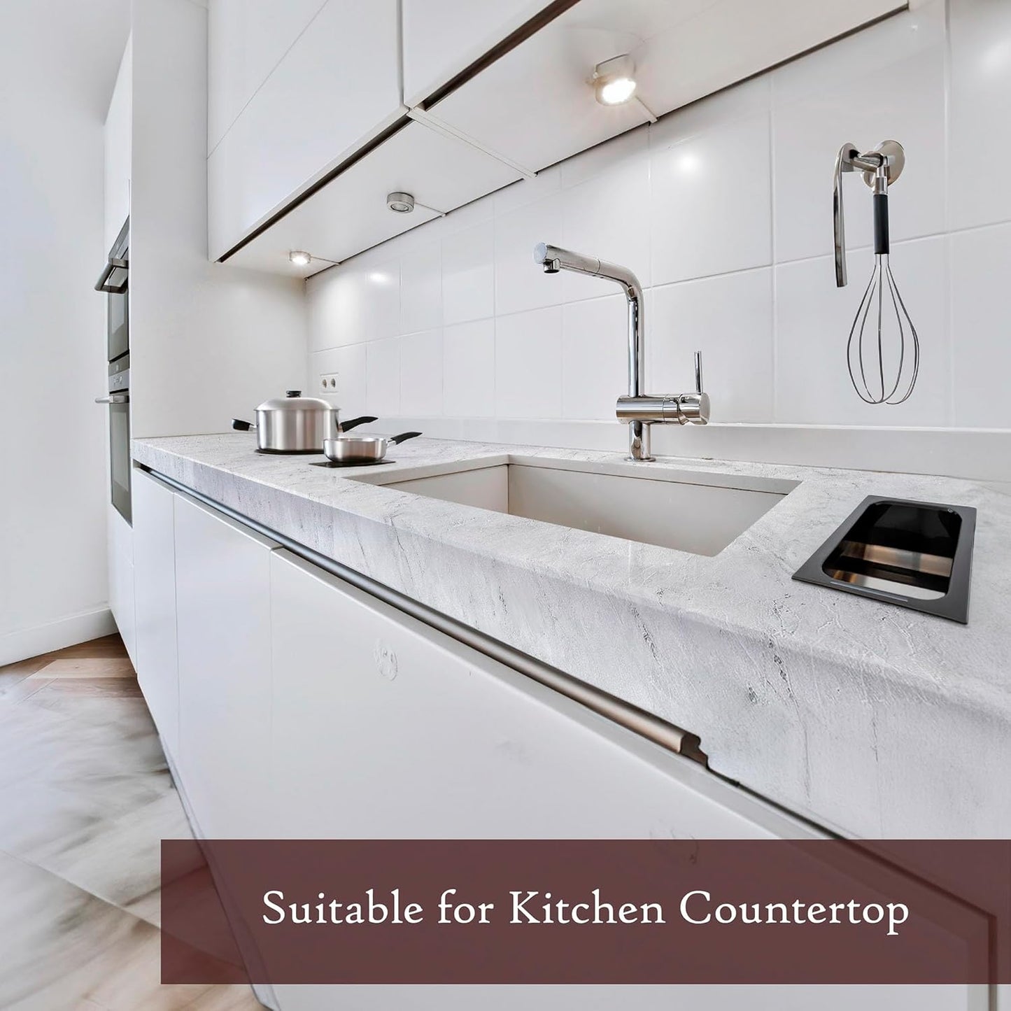 Very Berry Sticker Marble Peel and Stick Wallpaper (24" x 118", White Matte) Waterproof and Easy to Clean Self-Adhesive Film for Any Surfaces and Furnitures