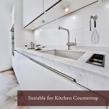 Very Berry Sticker Marble Peel and Stick Wallpaper (24" x 118", White Matte) Waterproof and Easy to Clean Self-Adhesive Film for Any Surfaces and Furnitures