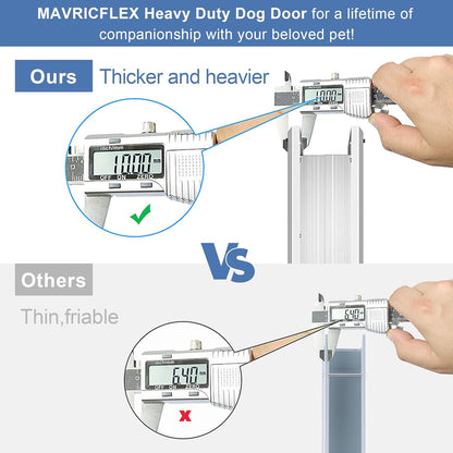 Heavy Duty XL Dog Door, Energy Efficient Rugged Aluminum Frame,Doggy Door with Double Sliding Lock Panel, Easy Installation, Magnetic Flap Dog Door for Large Dogs Up to 220lbs