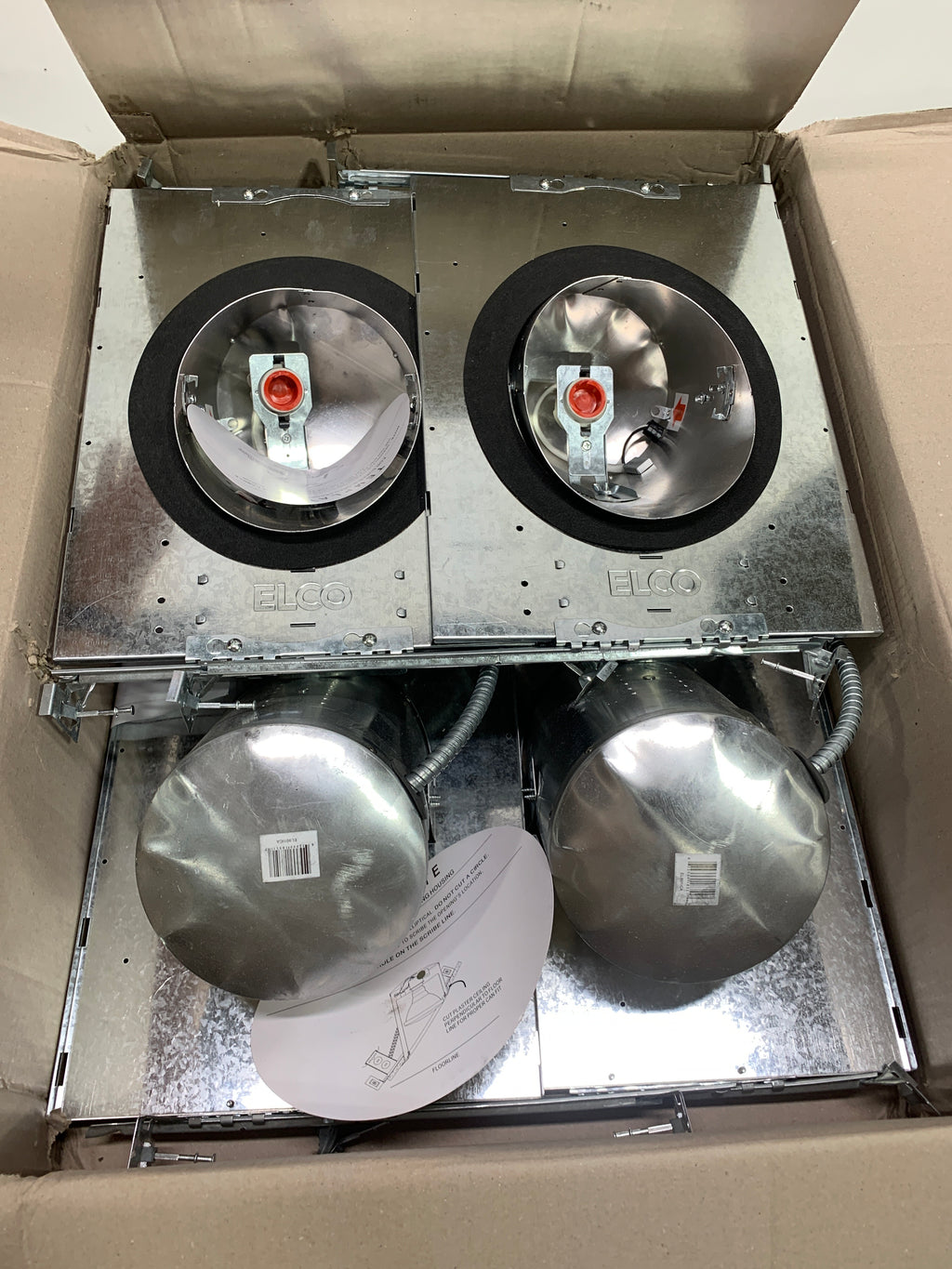 4 Elco El901ica the Slant System Medium (E26) New Construction Recessed Housing for 6 Trims - *Lighting & Electrical