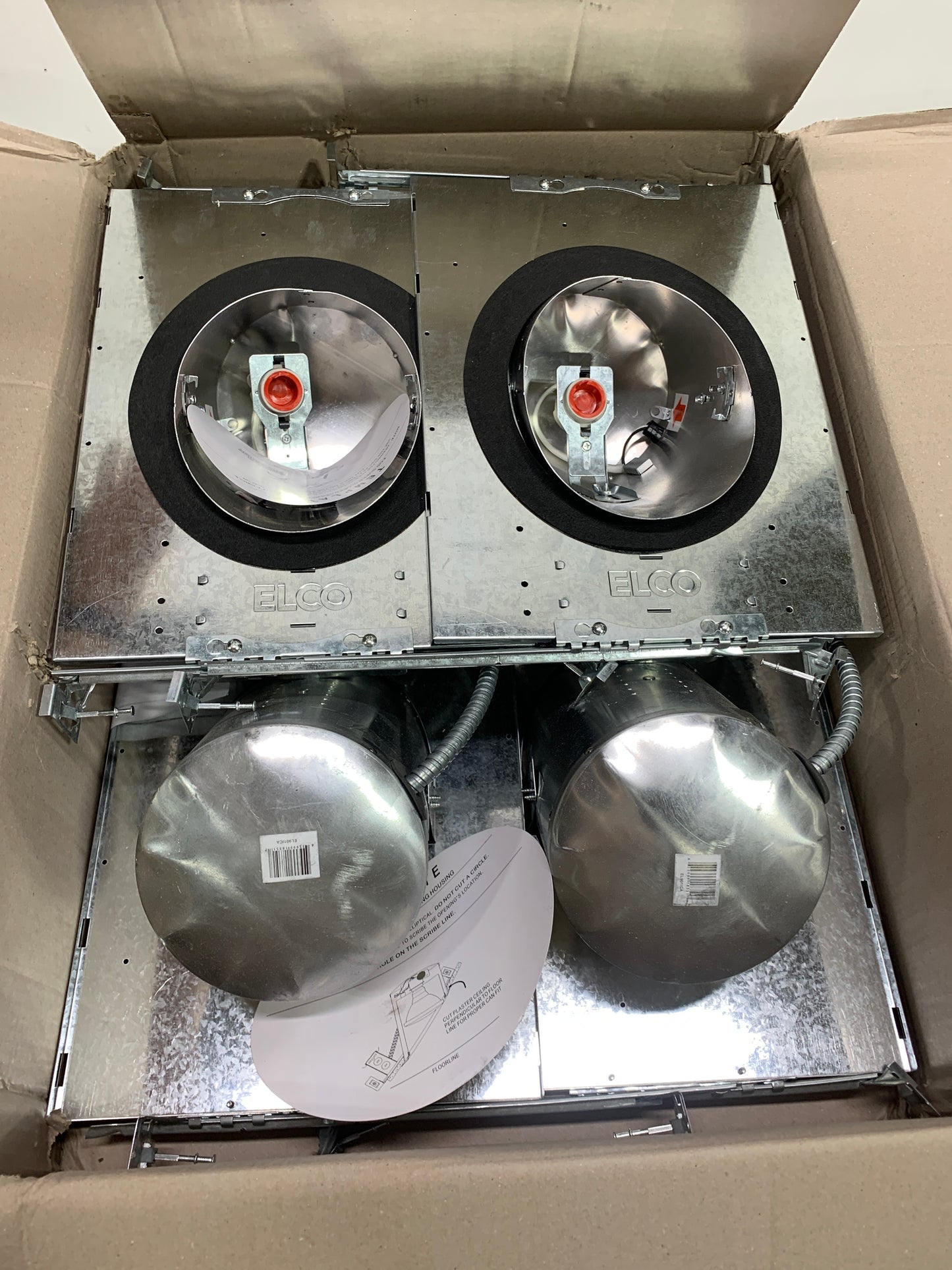 4 Elco El901ica the Slant System Medium (E26) New Construction Recessed Housing for 6 Trims