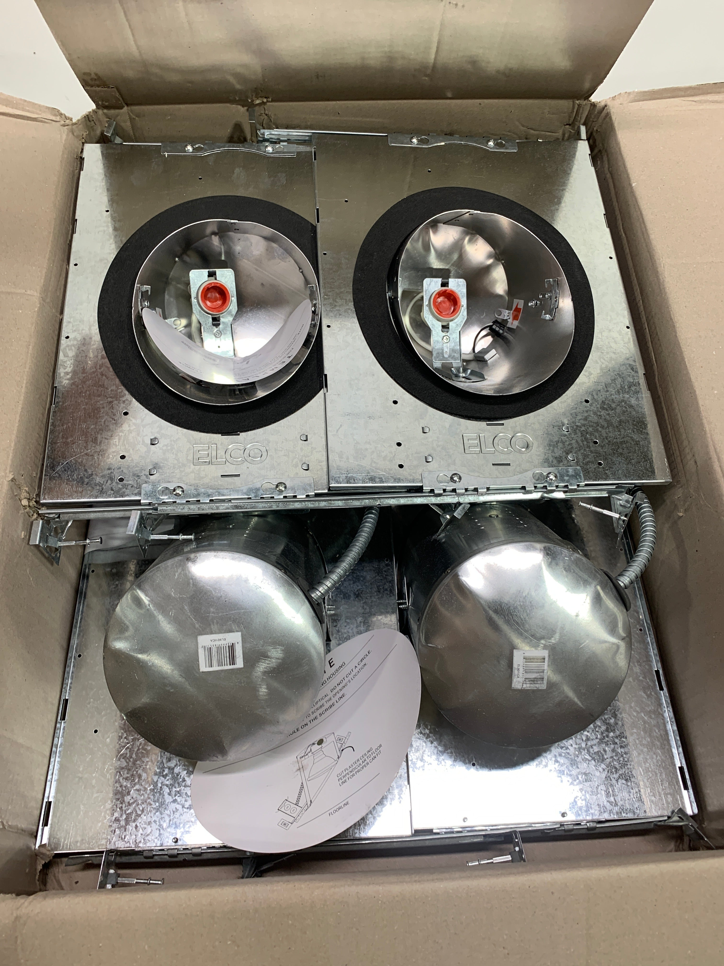 4 Elco El901ica the Slant System Medium (E26) New Construction Recessed Housing for 6 Trims - *Lighting & Electrical