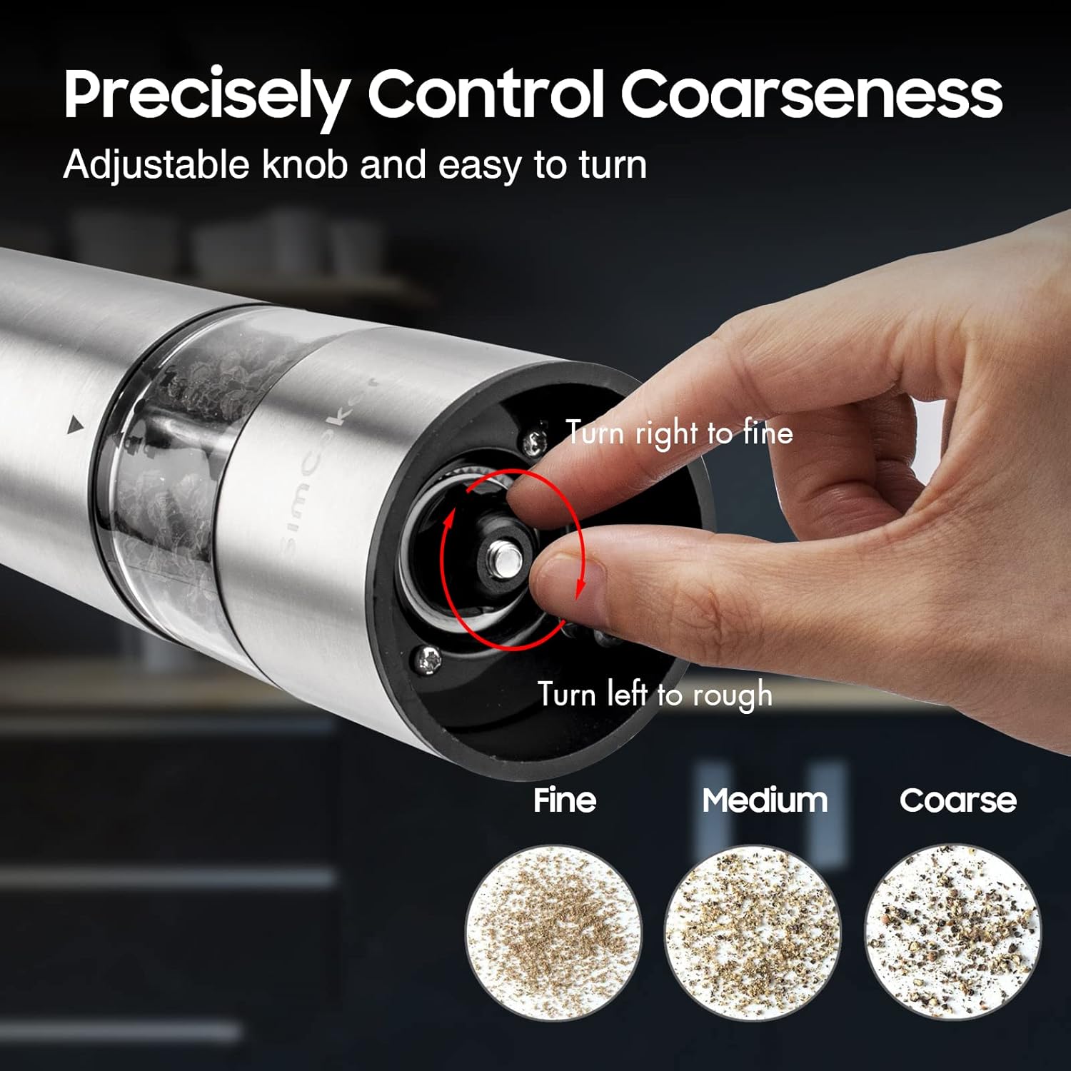 Electric Salt and Pepper Grinder Set Shakers Mill Automatic Grinders Battery Operated with Spoon for Kitchen Gift