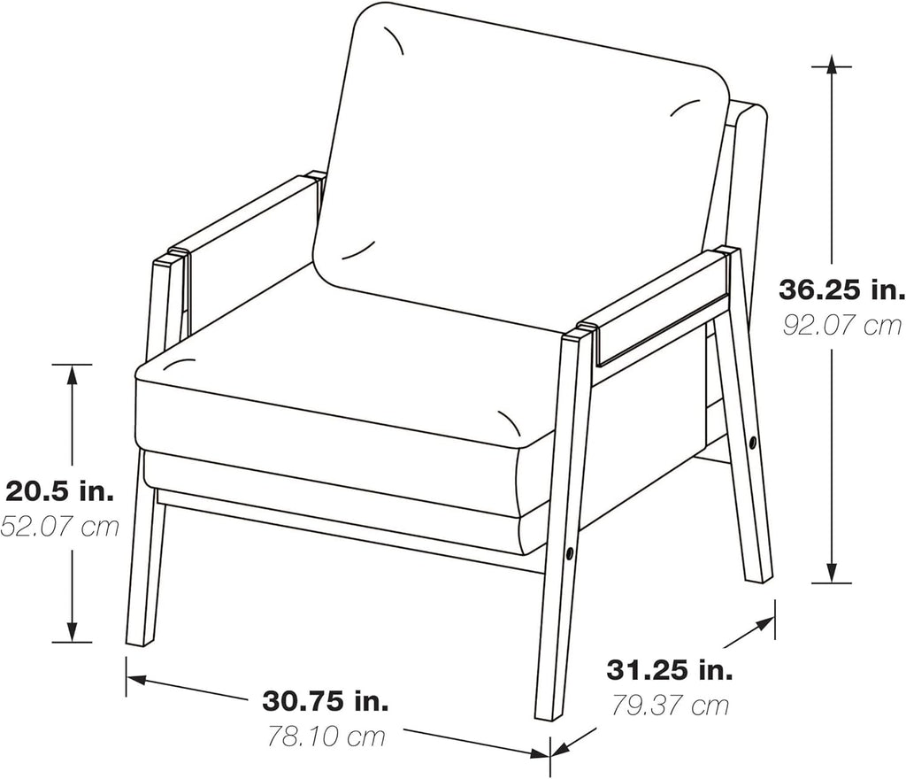 OSP Home Furnishings Amari Relaxed Modern Accent Chair Navy Fabric with Antique White Wood Frame - *Furniture &