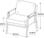 OSP Home Furnishings Amari Relaxed Modern Accent Chair Navy Fabric with Antique White Wood Frame - *Furniture &