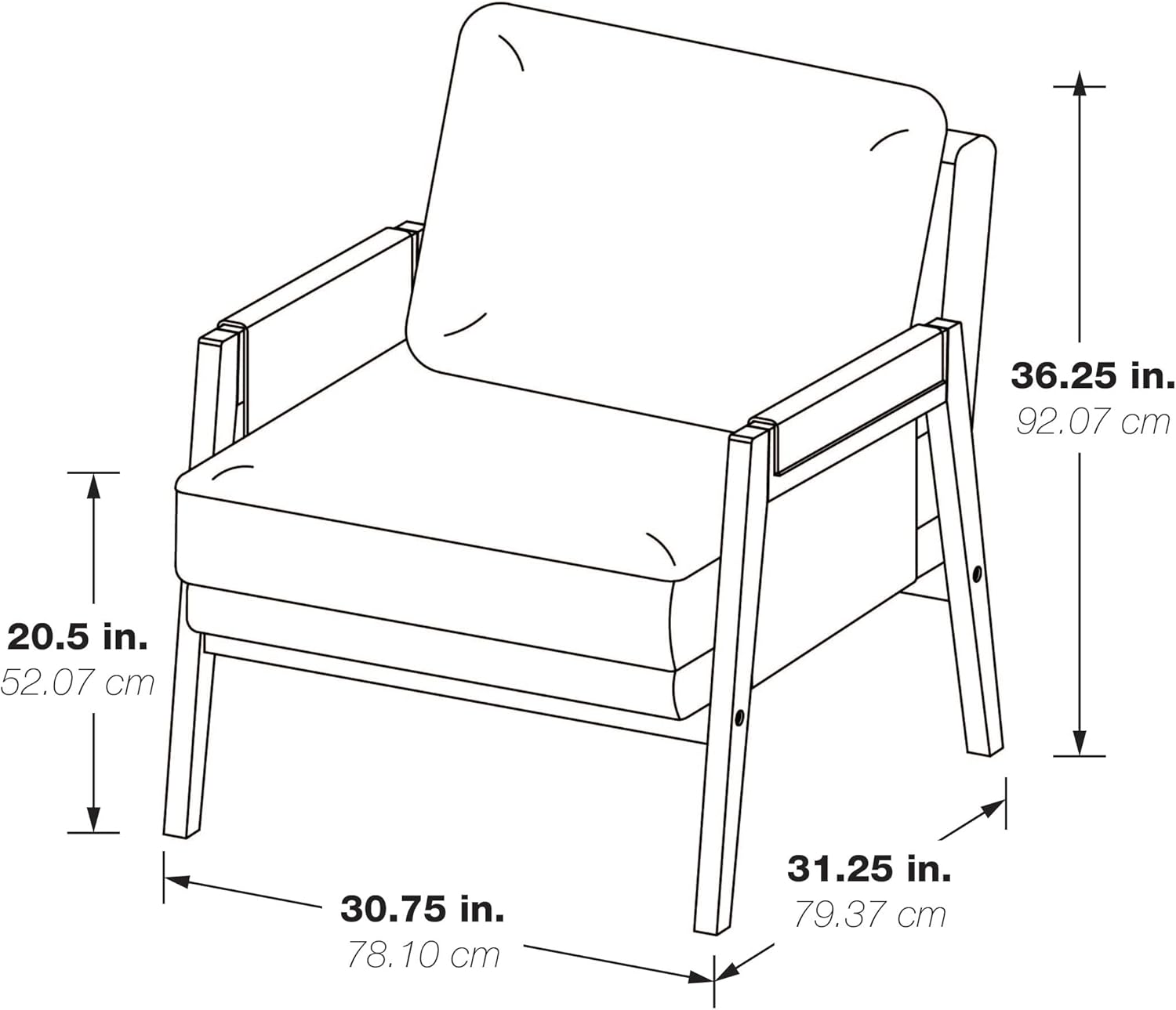 OSP Home Furnishings Amari Relaxed Modern Accent Chair Navy Fabric with Antique White Wood Frame - *Furniture &