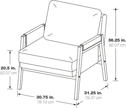 OSP Home Furnishings Amari Relaxed Modern Accent Chair, Navy Fabric with Antique White Wood Frame