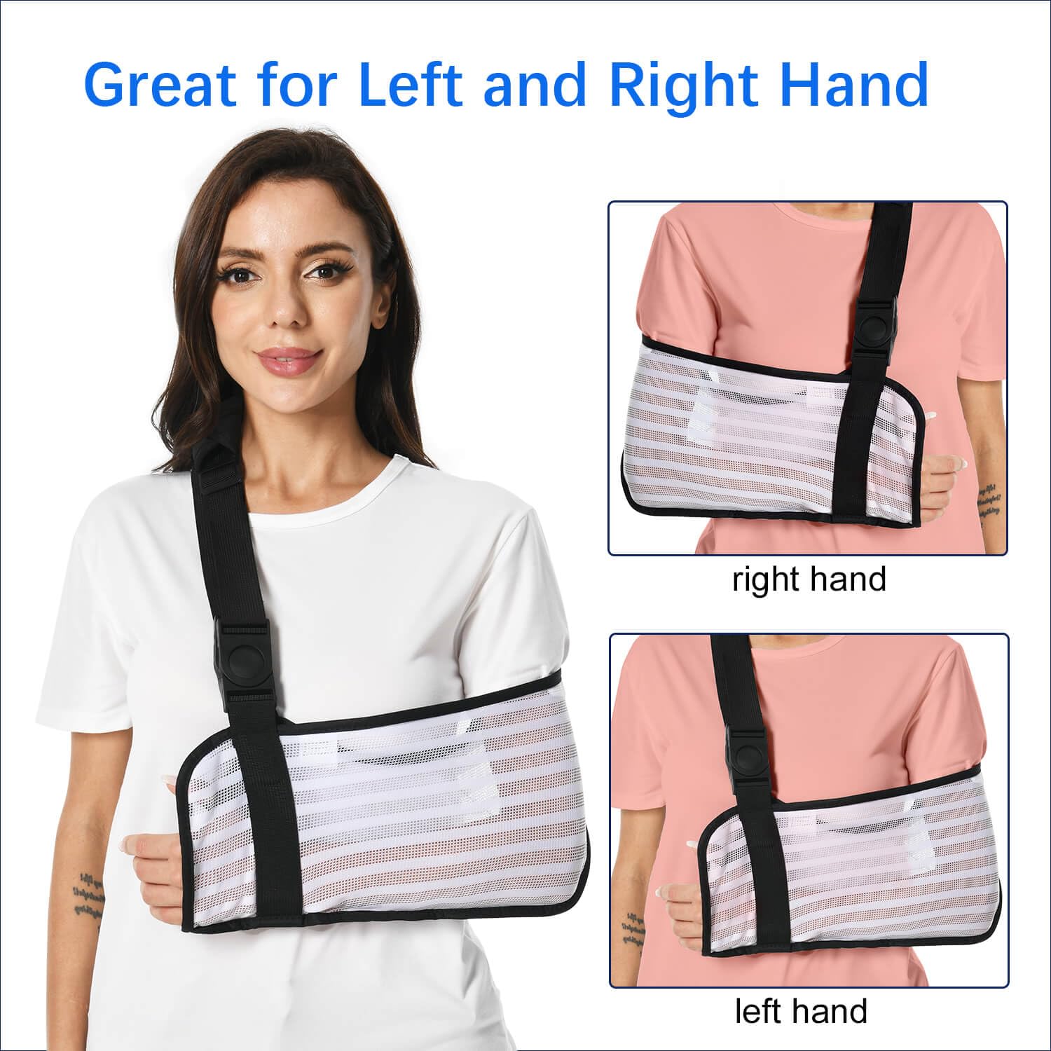 Arm Sling for Shoulder Elbow Waist Injury Medical Shoulder Immobilizer with Removable Padded Strap Breathable Arm