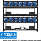 Kingwin 8 GPU Miner Rig Case Frame – Premium Stackable Aluminum Mining Rig Enclosure for Efficient Crypto Mining Test
