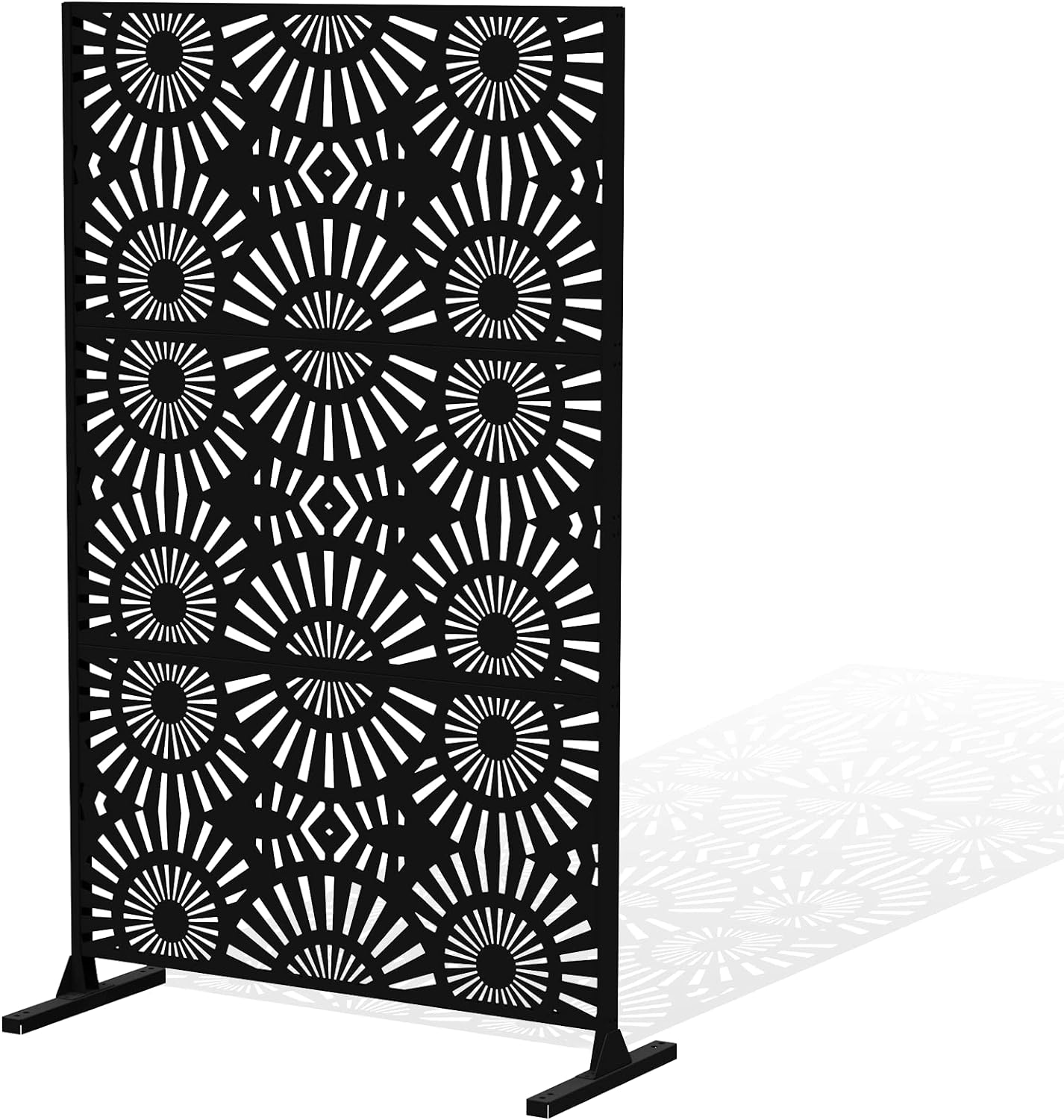 LABROSKIA Outdoor Privacy Screen Freestanding with Panels for Patio Fence, 6FT Metal Privacy Screens Outdoor Indoor