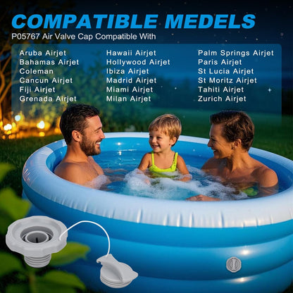 P05767 Air Valve Cap Compatible with Coleman Bahamas Airjet Saluspa Lay Z Spa Inflatable Hot Tub Replacement Parts Replacement One Way Air Valve Cap
