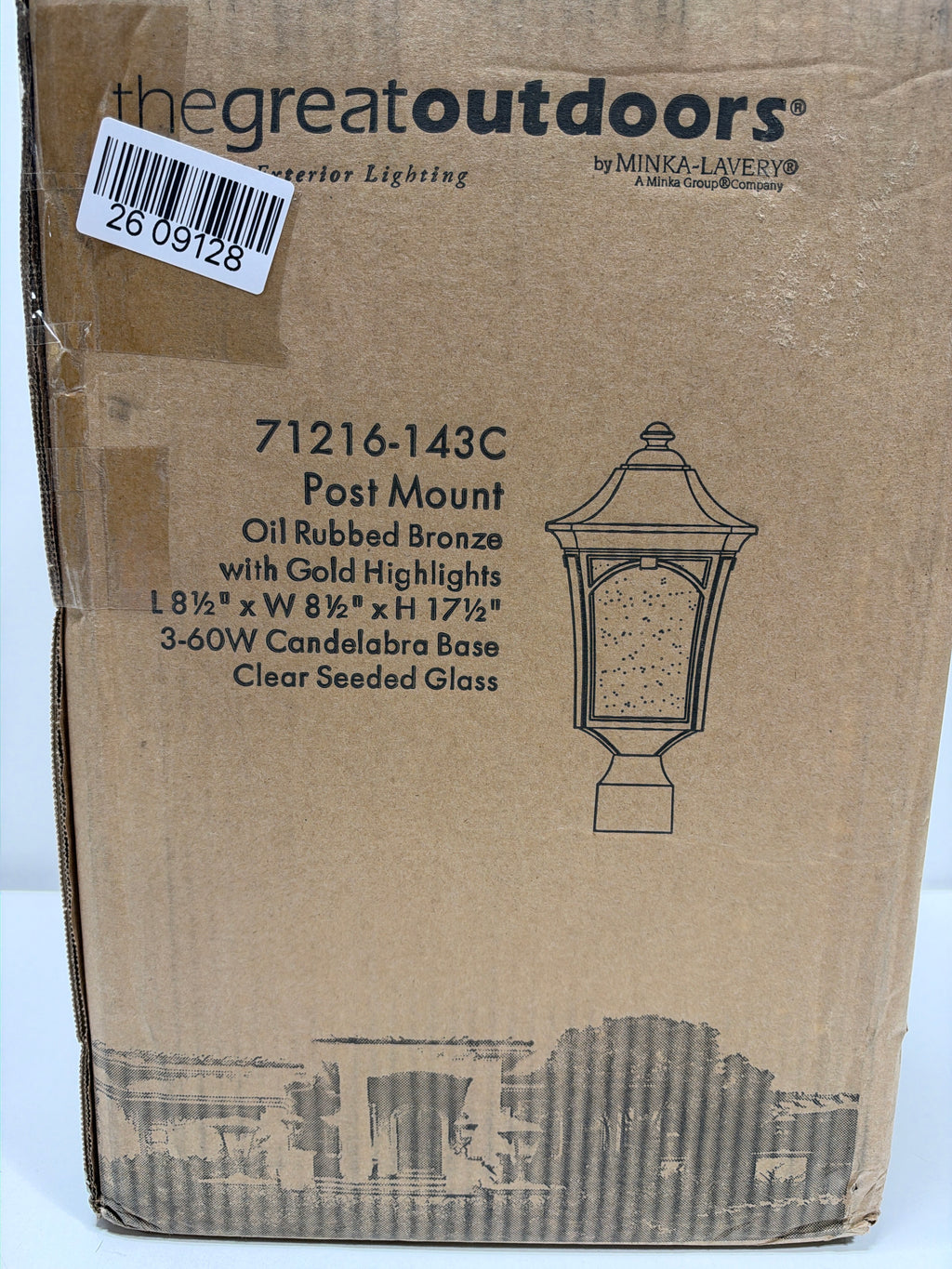 Solida 3-Light Outdoor Oil Rubbed Bronze Post Light with Clear Seeded Glass