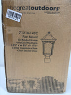 Solida 3-Light Outdoor Oil Rubbed Bronze Post Light with Clear Seeded Glass