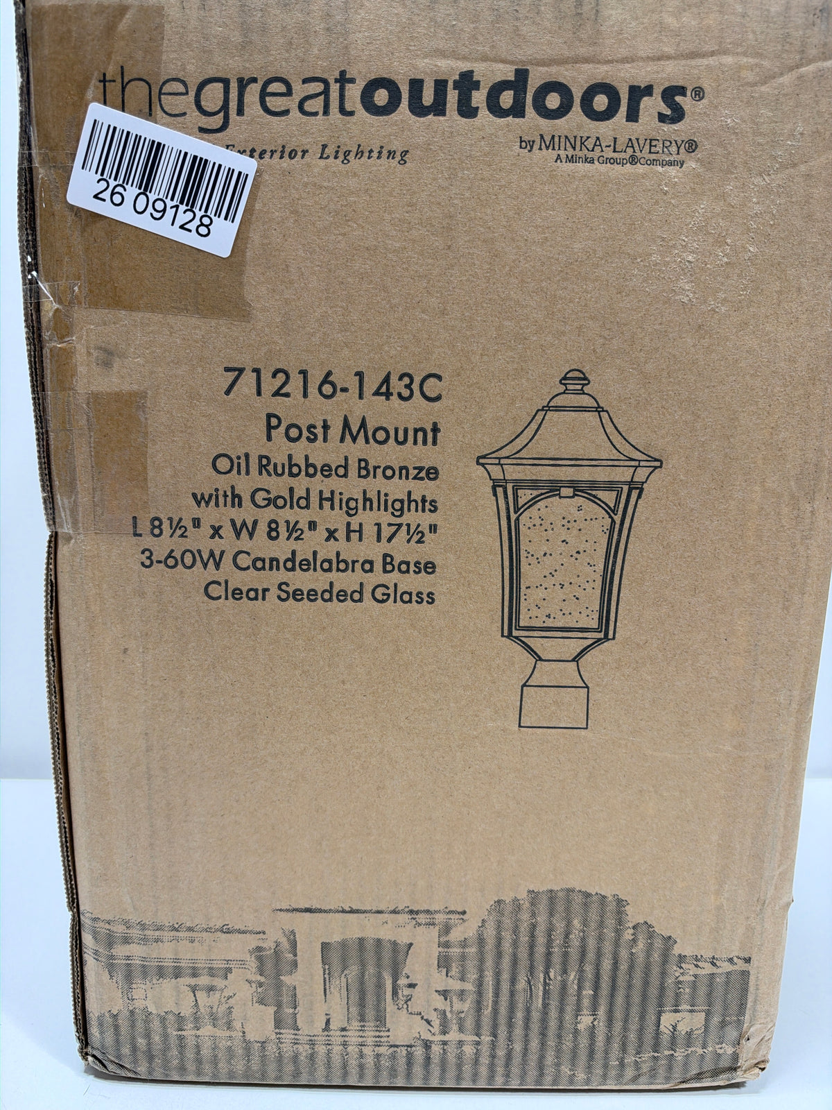 Solida 3-Light Outdoor Oil Rubbed Bronze Post Light with Clear Seeded Glass