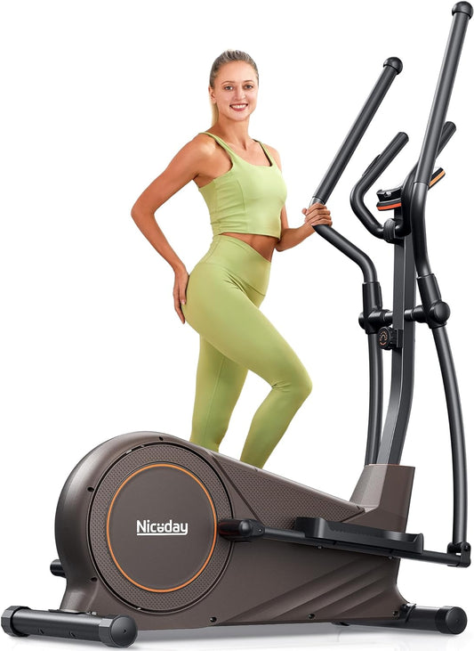 Niceday Elliptical Machine, Elliptical Exercise Machine for Home with Hyper-Quiet Magnetic Driving System, Elliptical Trainer with 15.5IN-18IN Stride, 16 Resistance Levels, 400LBS Loading Capacity