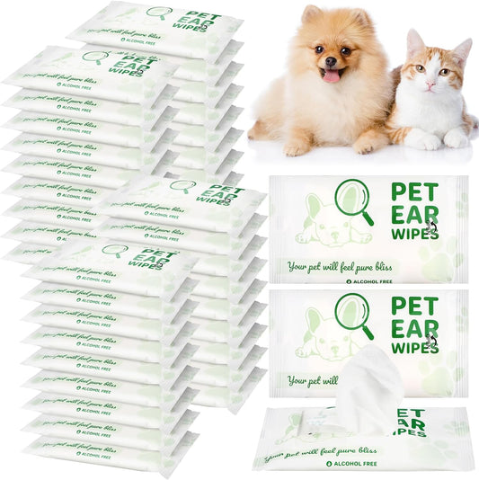 Siifert 60 Pack 600 Pcs Pet Grooming Wipes Travel Dog Wipes Cat Wipes Pet Supplies Puppy Paw Wipes Aloe Scented Dog Wipes for Cleaning Paw, Butt, Face, Ear, Eye (Magnifier)