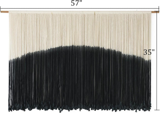 Flber Tie-Dye Macrame Wall Hanging Large Bohemian Yarn Tapestry Macrame Home Décor, 57''W*35''L