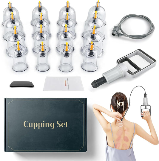 Cupping Kit for Massage Therapy 16 Cups - Cupping Set Massage Therapy Cups for Pain Relief