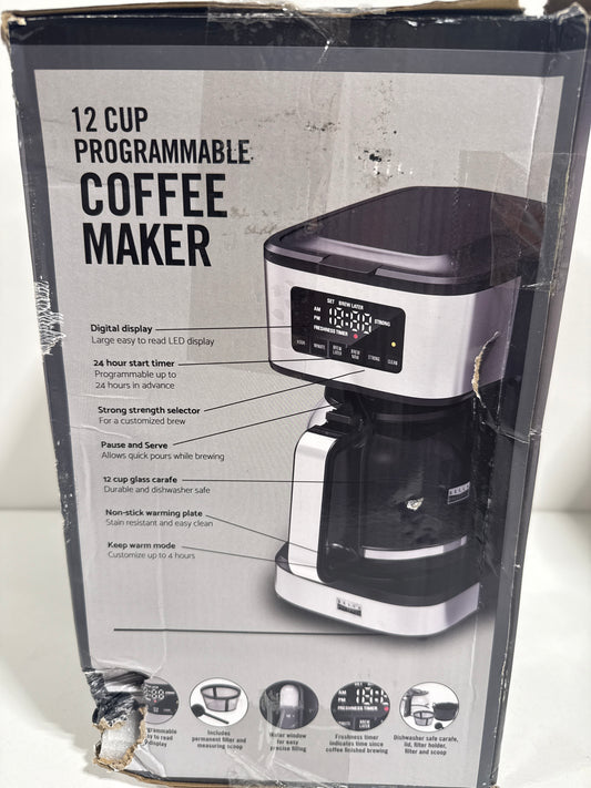 Bella PRO - 12-Cup Programmable Coffee Maker - 90194 - Stainless Steel