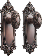 Signature Hardware 480937 Valma Solid Brass Passage Door Knob Set with Adjustable 2-3/8’’ or 2-3/4’’ Backset - Brushed