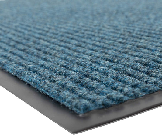 Notrax 109 Brush Step Carpeted Indoor/Outdoor Entrance Mat for Home or Office, 3' X 5', Absorbent Slip Resistant Heavy Duty Entry Mat, Slate Blue, 109S0035BU