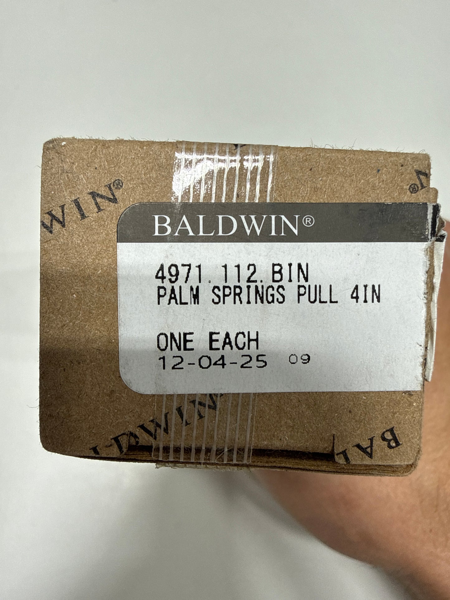 Baldwin 4971112BIN 4971.BIN Palm Springs 4 Inch Center to Center Handle Cabinet Pull from The Estate Collection