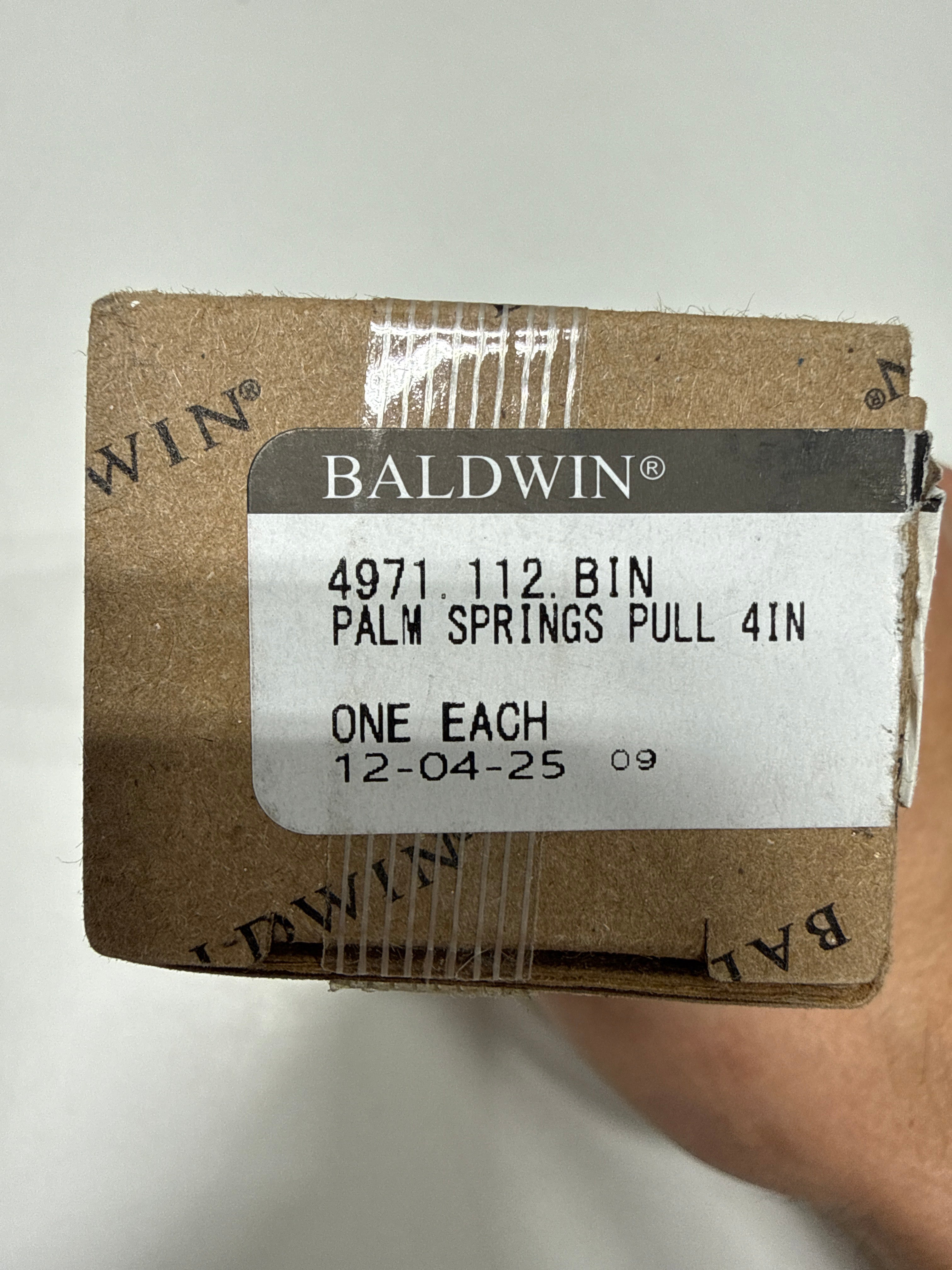 Baldwin 4971112BIN 4971.BIN Palm Springs 4 Inch Center to Center Handle Cabinet Pull from The Estate Collection