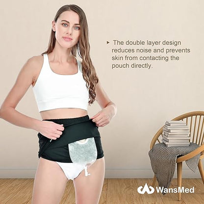Ostomy Support Garment to Secure Colostomy Bags, Ostomy Supplies Black Size L