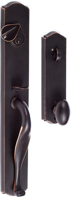 SURE-LOC WS507-SR 11P Rustic Series Wasatch Handle Set with Slick Rock Knob Interior Trim, Vintage Bronze