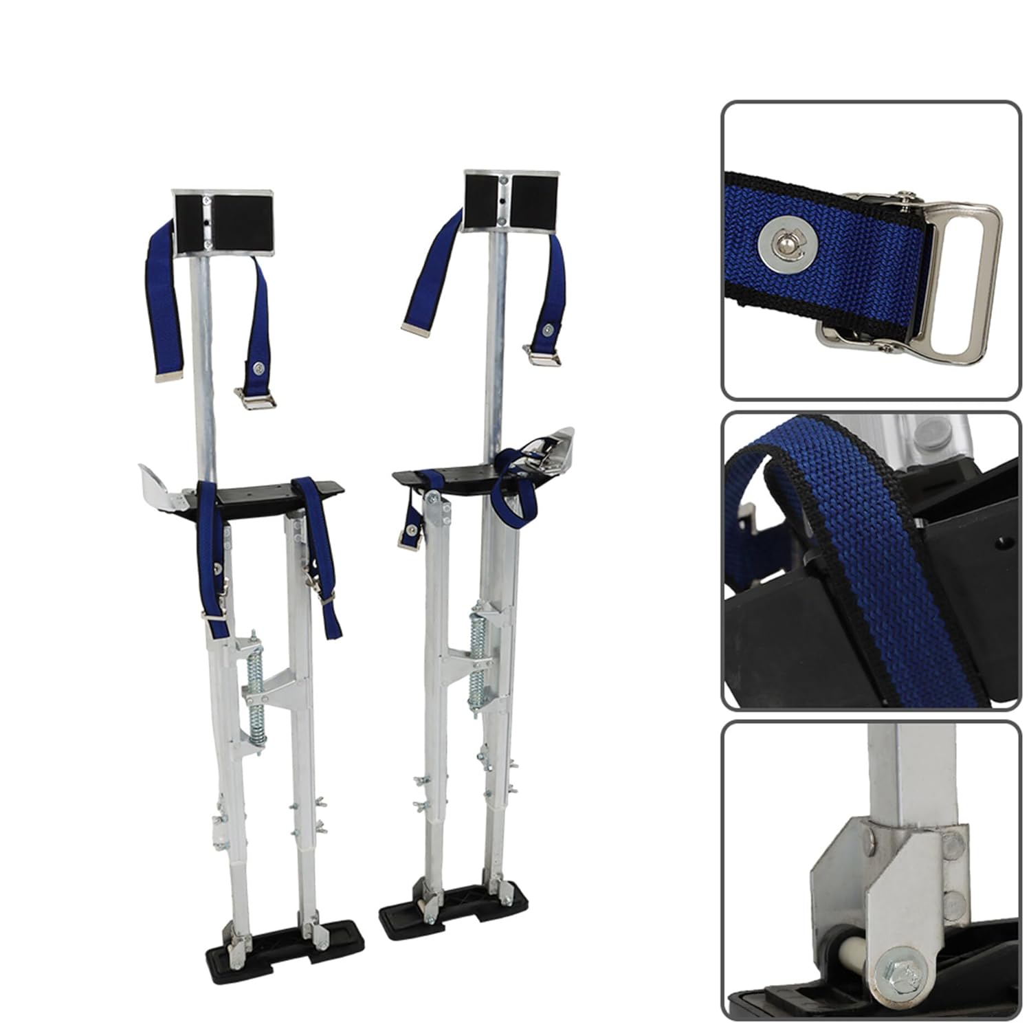 Adjustable Drywall Stilts 36-48 Inch Aluminum Alloy Stilts for Painting or Cleaning Silver - *Commercial