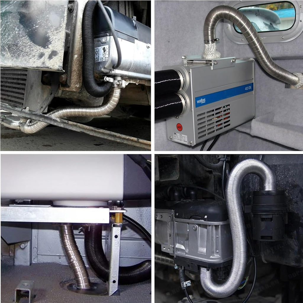 KXKZREN Stainless Steel Exhaust Pipe 24.5mm Inner Diameter Exhaust Extension Tube for Air Diesel Parking Heater Fit