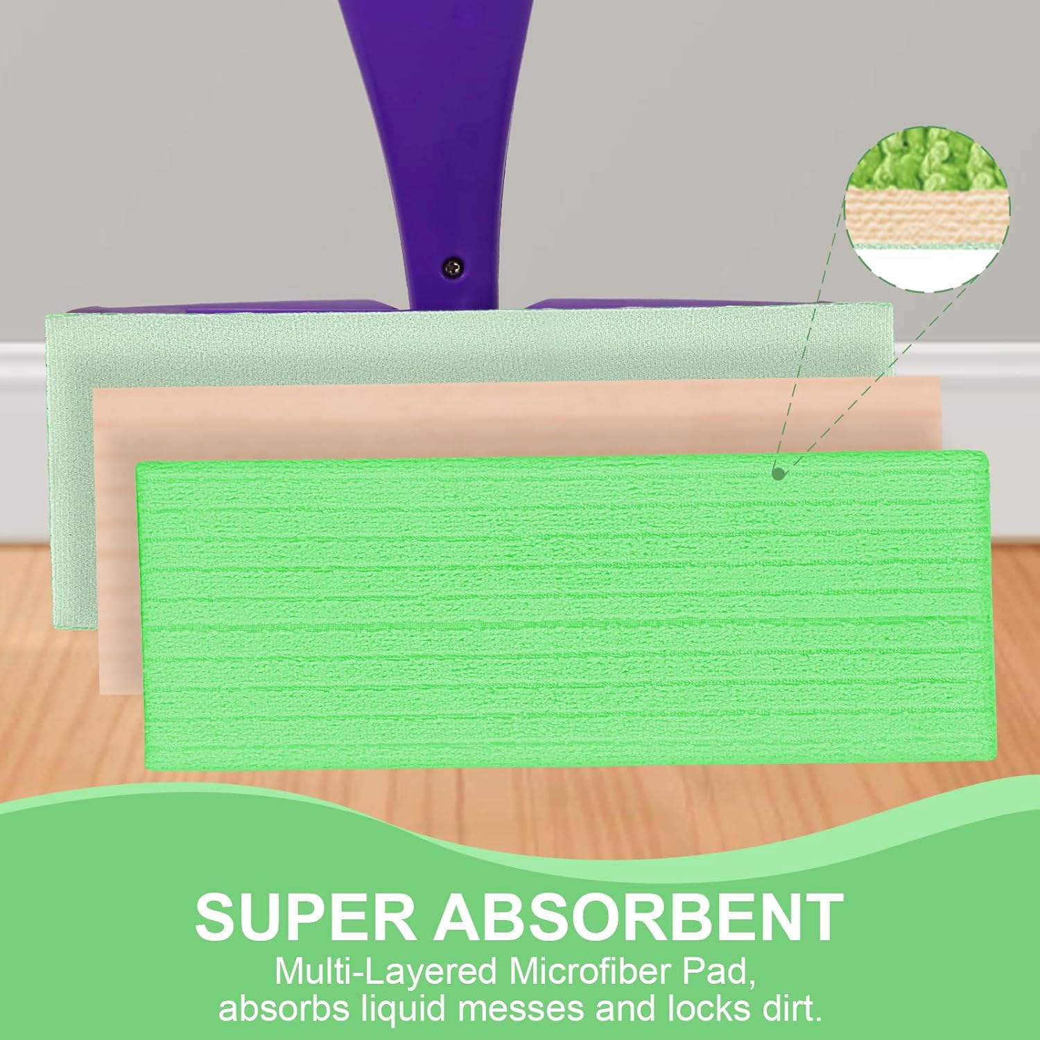 20 Pack Microfiber Mop Refill Pad Compatible with Swiffer WetJet Mop for Floor Cleaning Semi-Disposable Eco-Friendly
